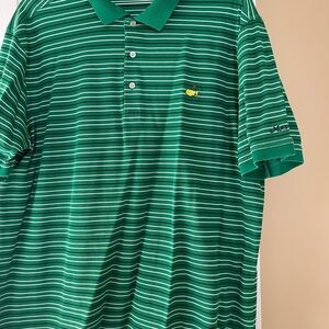 Masters Green Striped Polo Shirt